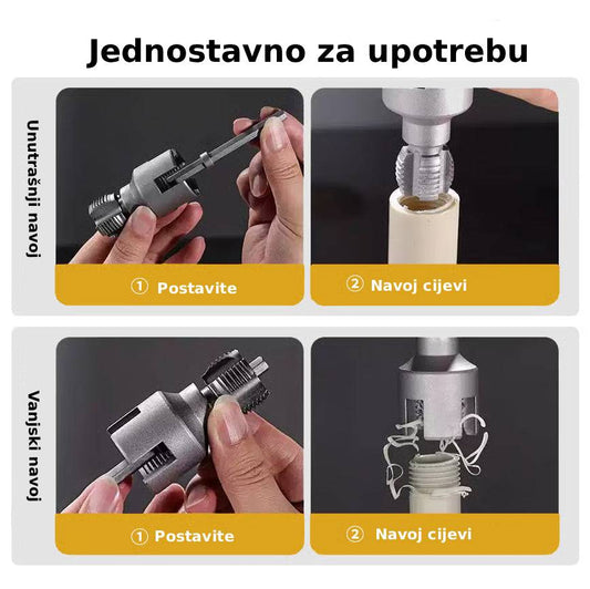 Alat za Unutrašnje i Spoljašnje Navoje Cijevi (Set od 2 Komada)